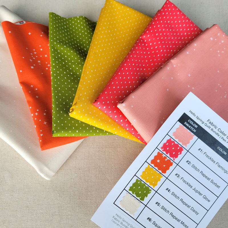 Hello Spring Quilt Fabric Bundle  Pen + Paper Patterns – Little